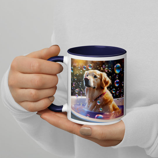 Golden Retriever Romantic- Mug with Color Inside v2