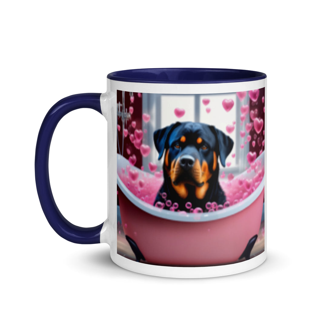 Rottweiler Romantic- Mug with Color Inside v2