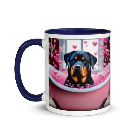 Rottweiler Romantic- Mug with Color Inside v2