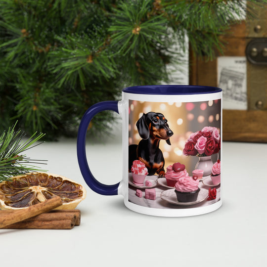 Dachshund Romantic- Mug with Color Inside v2