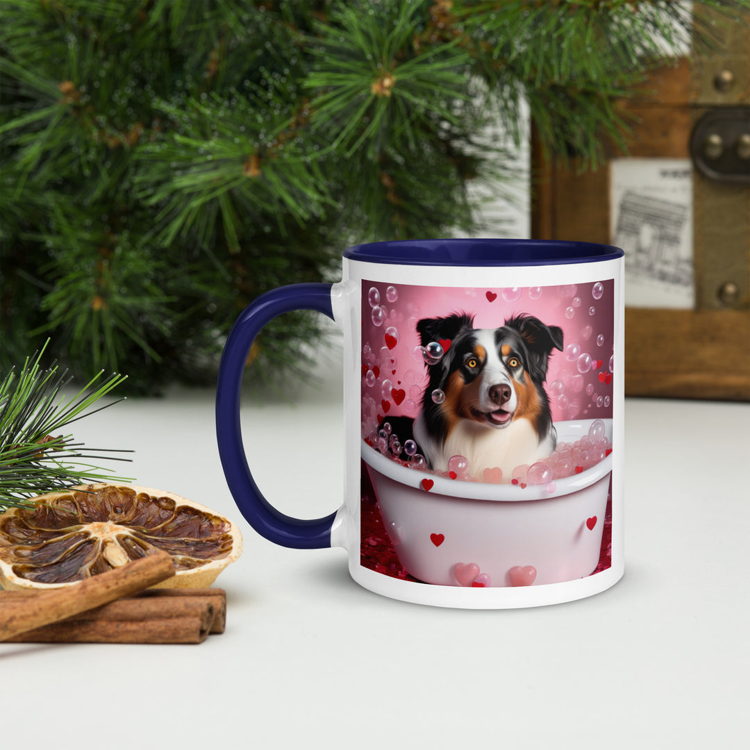 Australian Shepherd Romantic- Mug with Color Inside v2