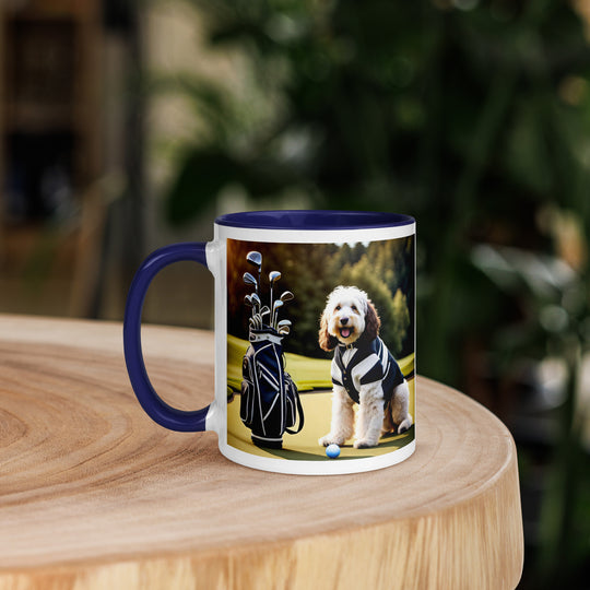 Bernedoodle Golfer- Mug with Color Inside