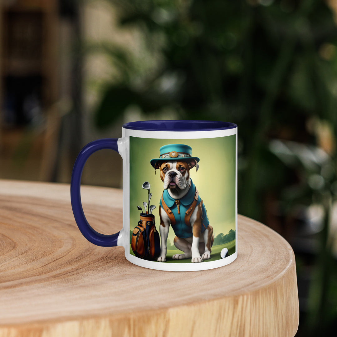 Catahoula Bulldog Golfer- Mug with Color Inside v3