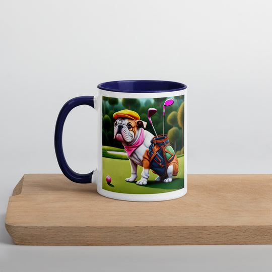 Catahoula Bulldog Golfer- Mug with Color Inside v5