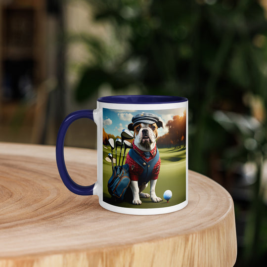 Catahoula Bulldog Golfer- Mug with Color Inside v6