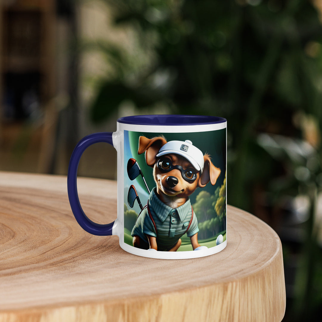 Chiweenie Golfer- Mug with Color Inside v4