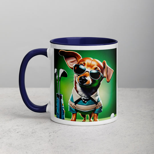 Chiweenie Golfer- Mug with Color Inside v6