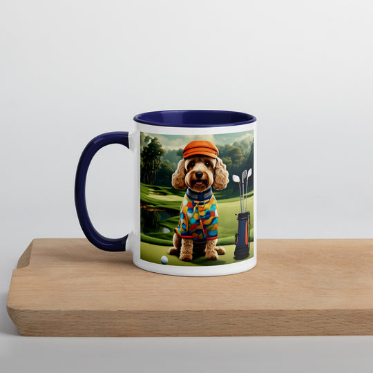 Cockapoo Golfer- Mug with Color Inside v2