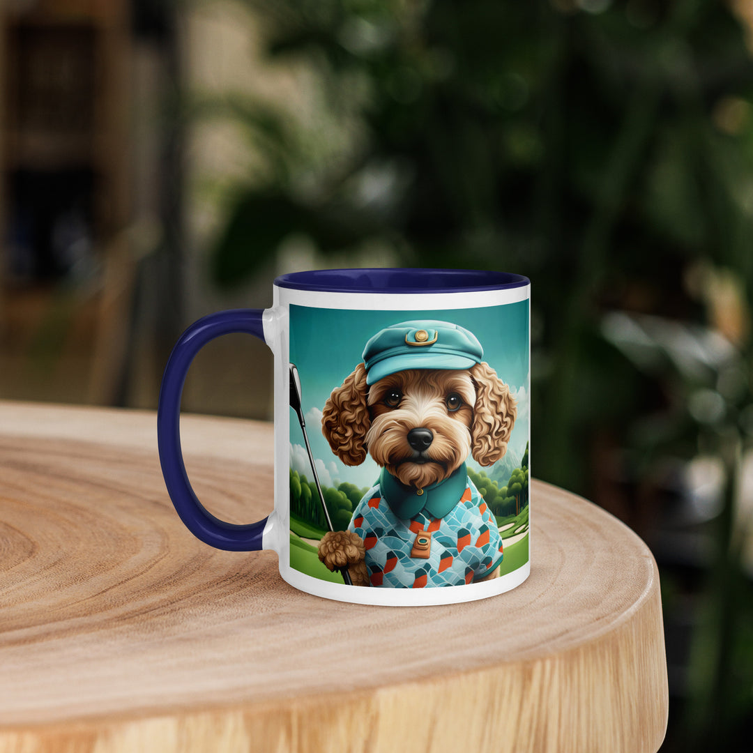 Cockapoo Golfer- Mug with Color Inside v3