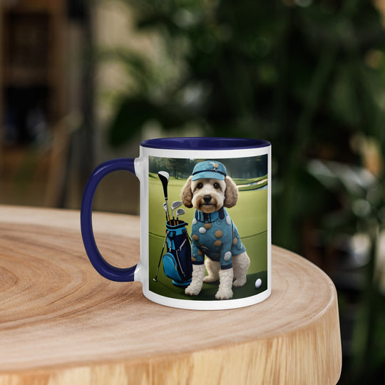 Cockapoo Golfer- Mug with Color Inside v4