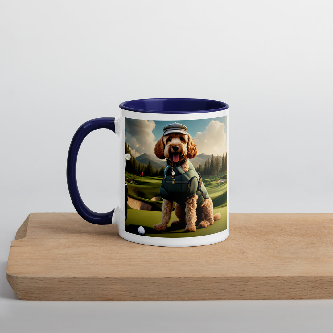 Cockapoo Golfer- Mug with Color Inside v7