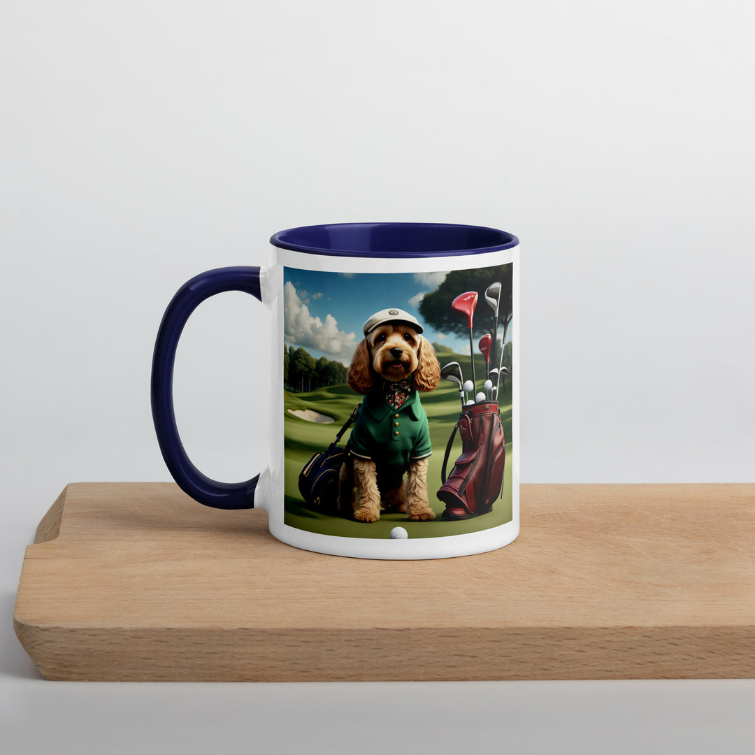 Cockapoo Golfer- Mug with Color Inside