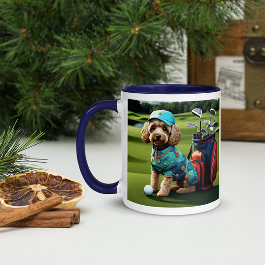 Cockapoo Golfer- Mug with Color Inside v5