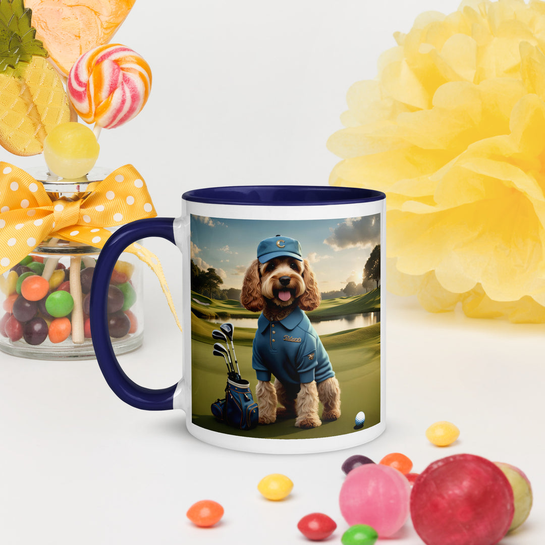 Cockapoo Golfer- Mug with Color Inside v6