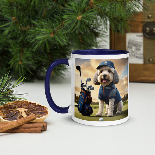 Cockapoo Golfer- Mug with Color Inside v8