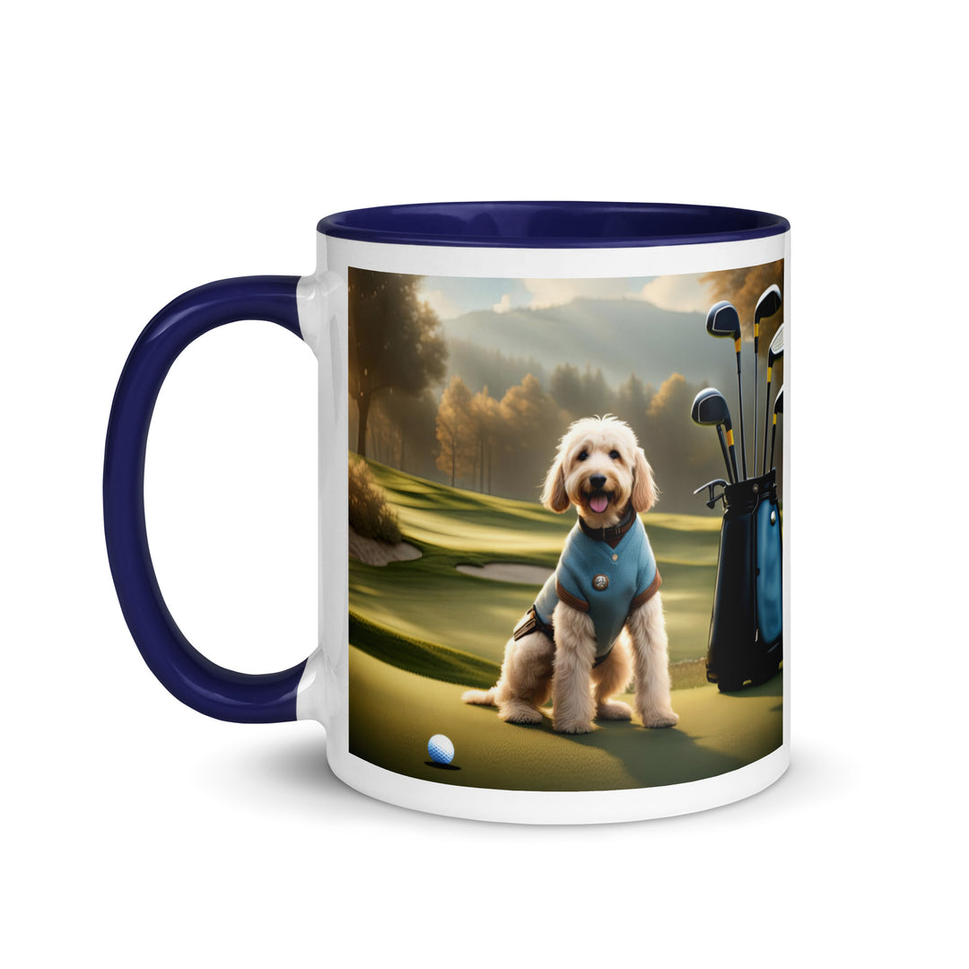 Goldendoodle Golfer- Mug with Color Inside