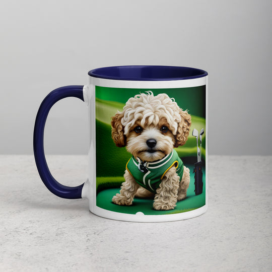 Maltipoo Golfer- Mug with Color Inside v7