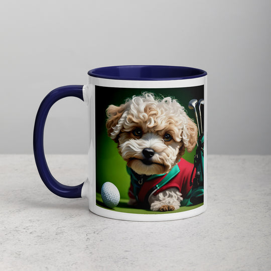 Maltipoo Golfer- Mug with Color Inside v9