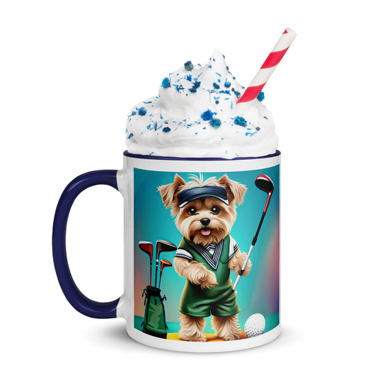 Morkie Golfer- Mug with Color Inside v3