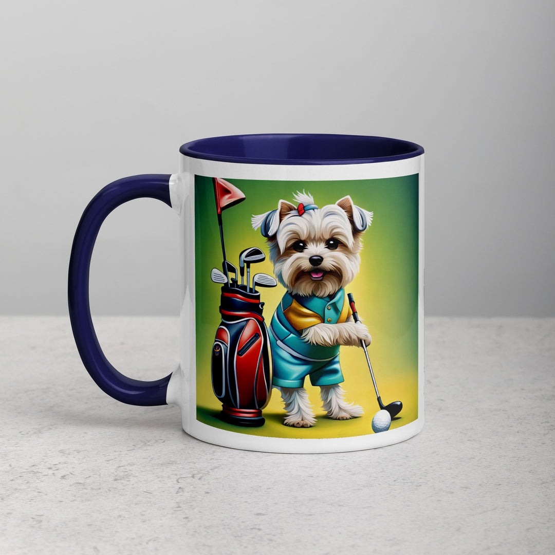 Morkie Golfer- Mug with Color Inside v4