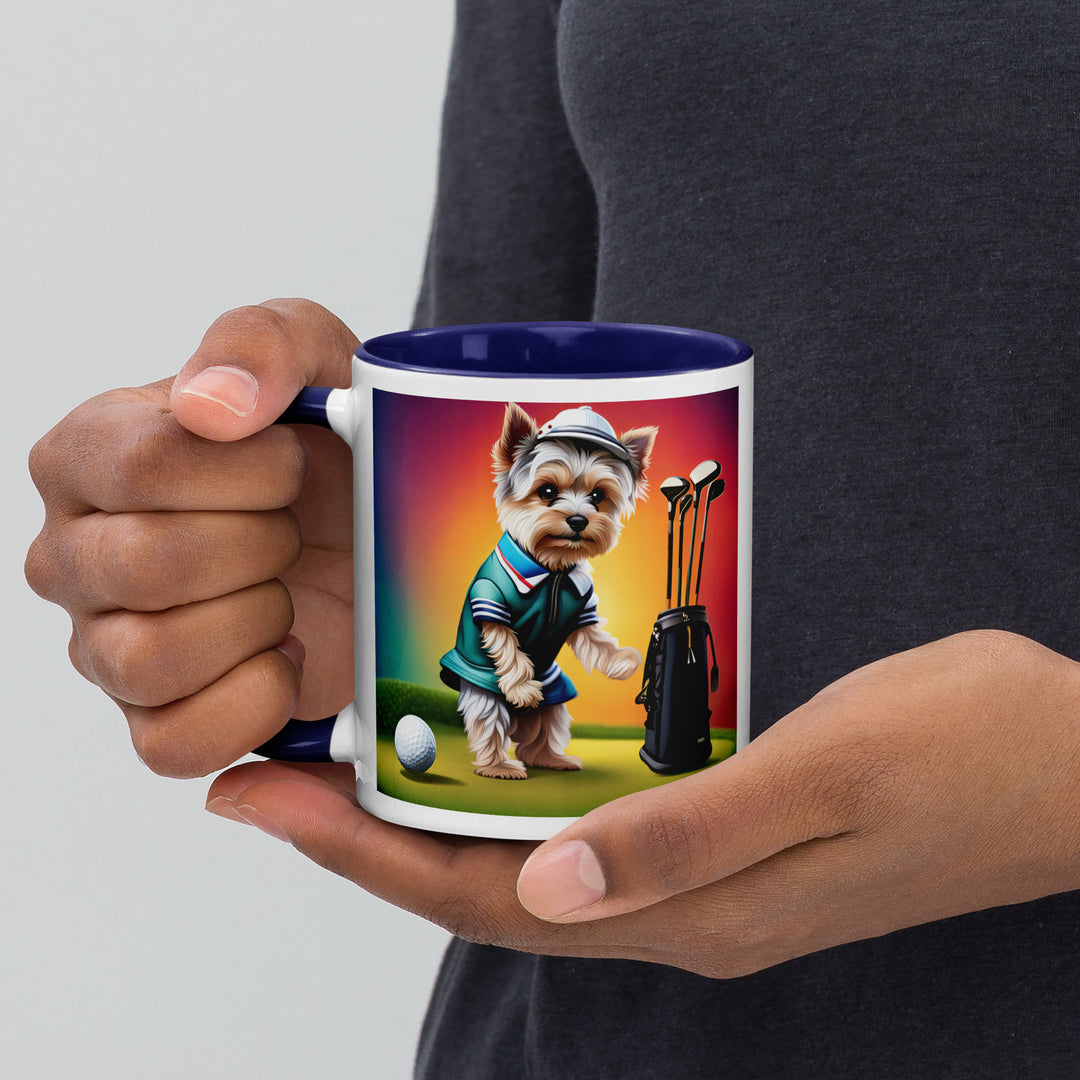 Morkie Golfer- Mug with Color Inside v5