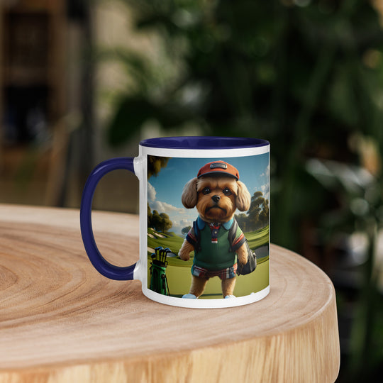 Pekapoo Golfer- Mug with Color Inside v2