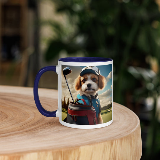 Pekapoo Golfer- Mug with Color Inside v4