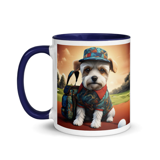 Pekapoo Golfer- Mug with Color Inside v5