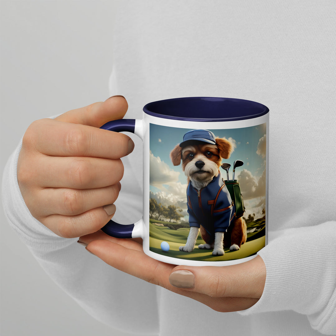 Pekapoo Golfer- Mug with Color Inside v10