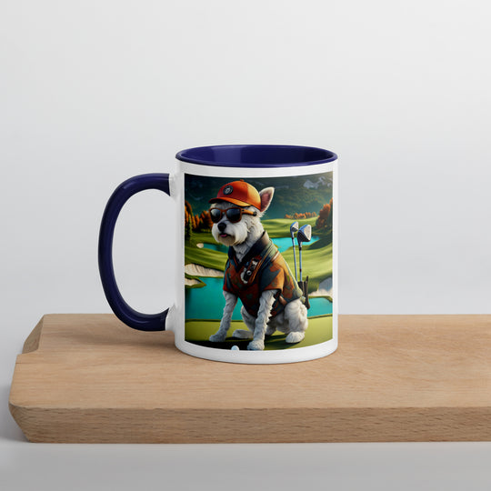 Pekapoo Golfer- Mug with Color Inside v13