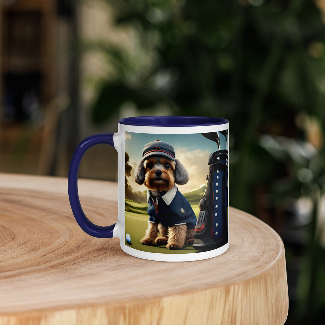 Pekapoo Golfer- Mug with Color Inside v6