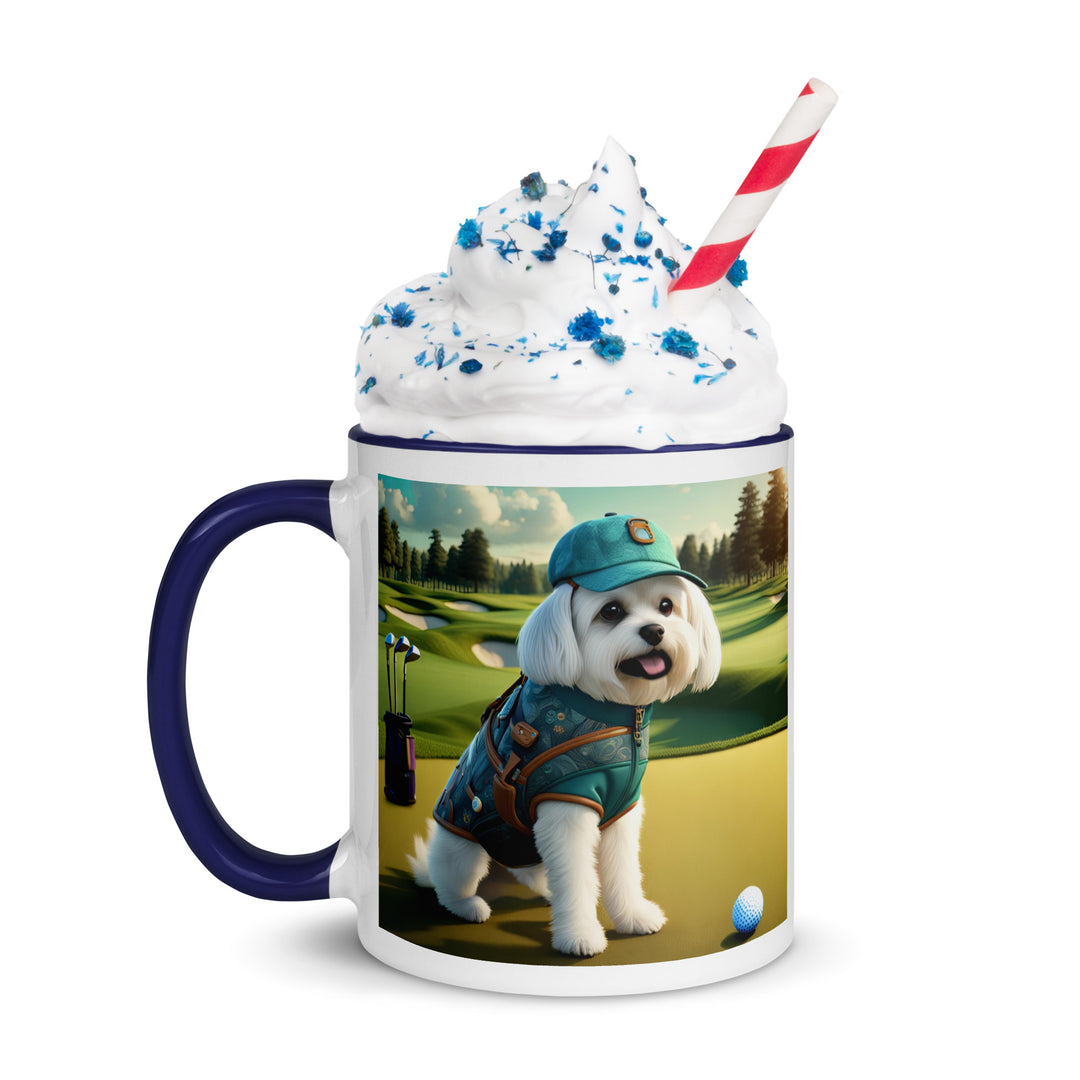 Pekapoo Golfer- Mug with Color Inside v11