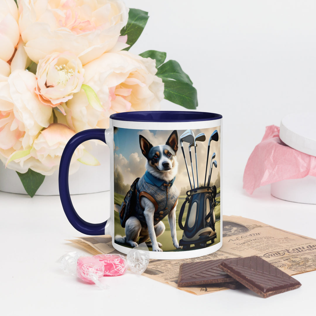 Texas Heeler Golfer- Mug with Color Inside v4