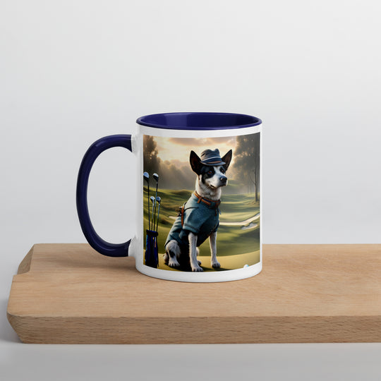 Texas Heeler Golfer- Mug with Color Inside v8