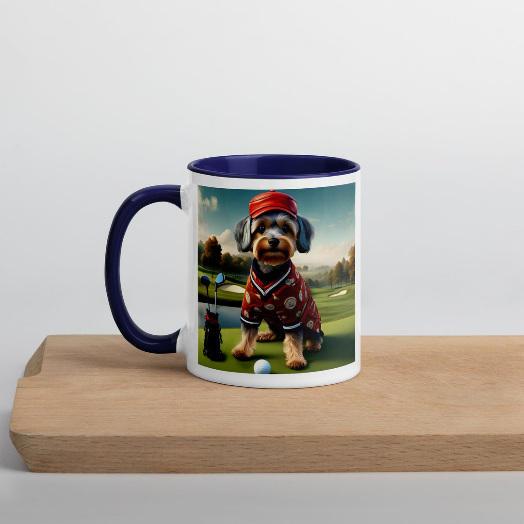 Yorkipoo Golfer- Mug with Color Inside v2