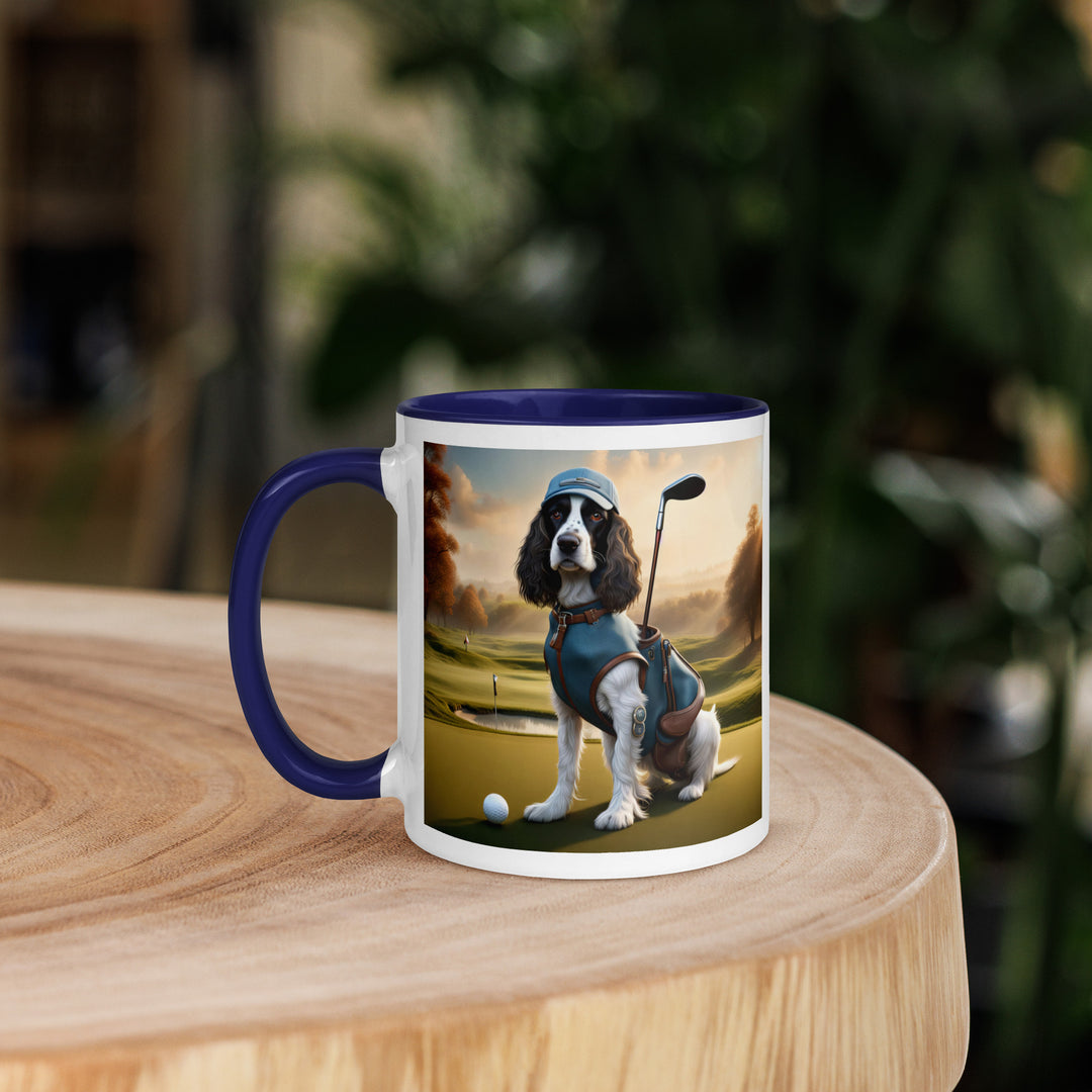 Sprocker Spaniel Golfer- Mug with Color Inside