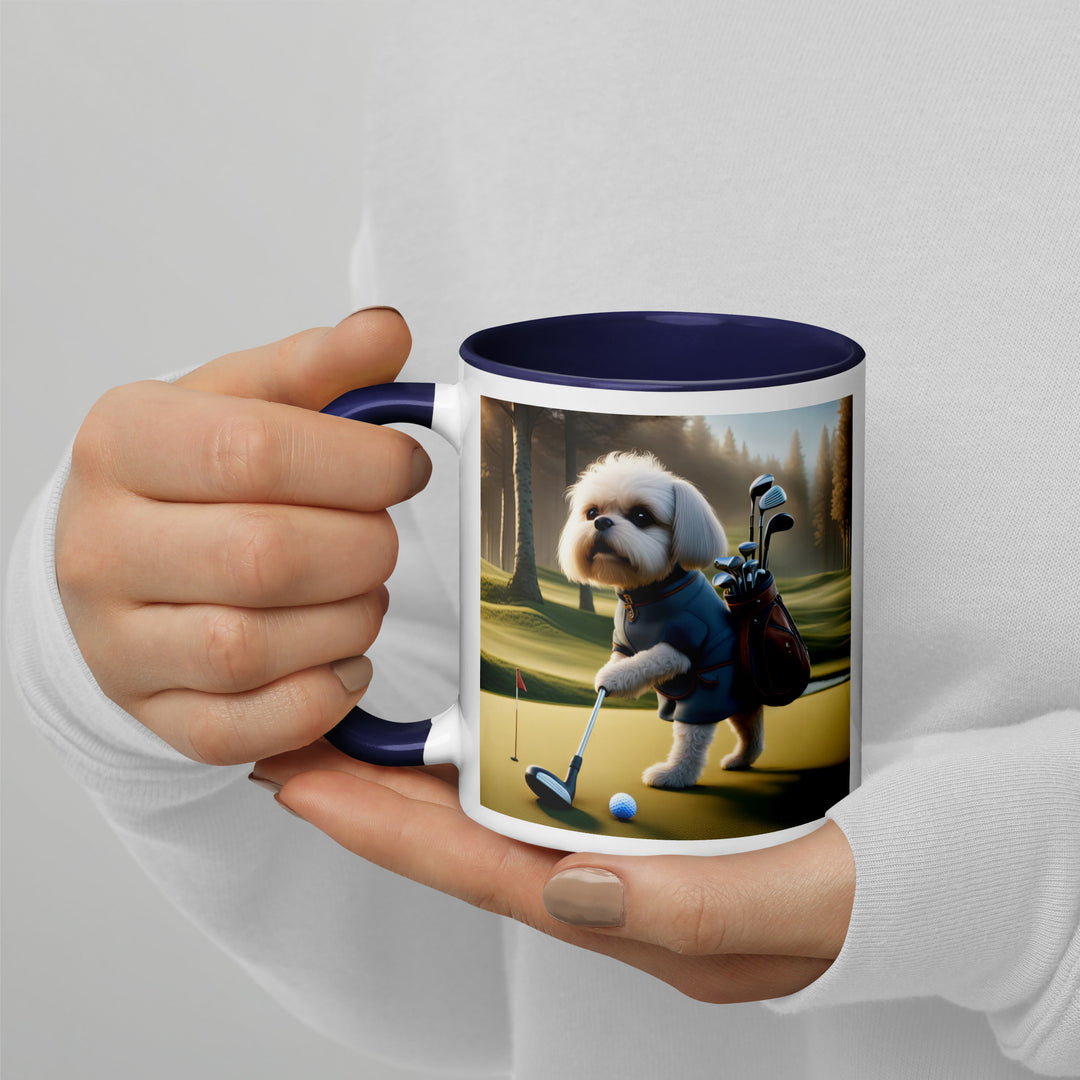 Pugapoo Golfer- Mug with Color Inside v3