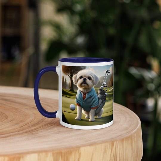 Pugapoo Golfer- Mug with Color Inside v4