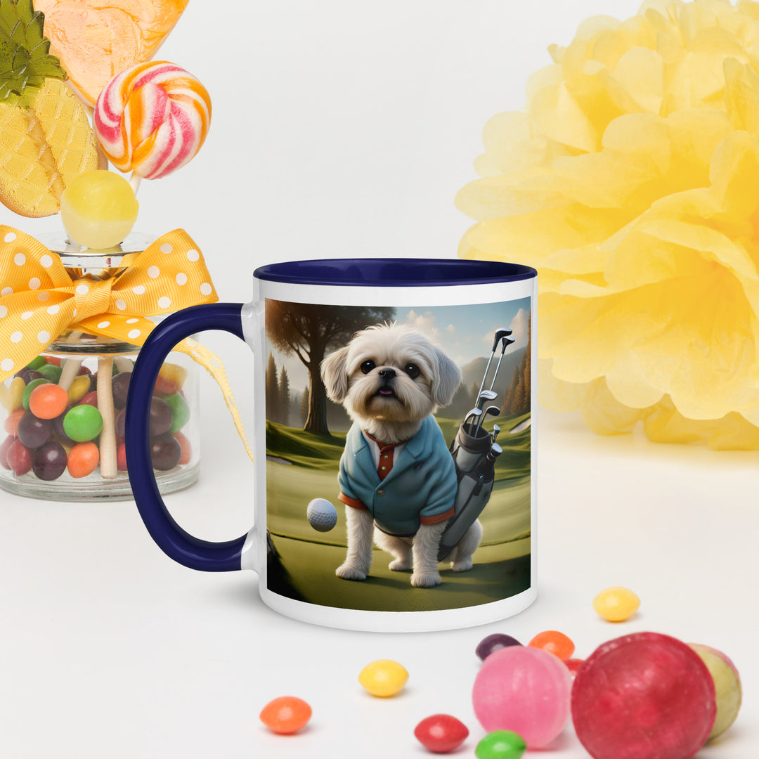 Pugapoo Golfer- Mug with Color Inside v5