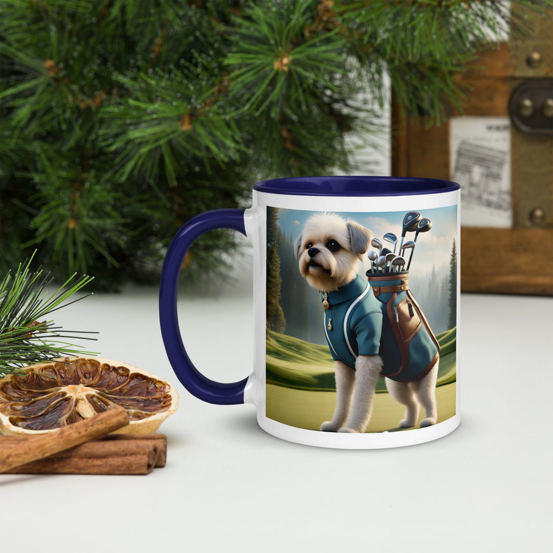 Pugapoo Golfer- Mug with Color Inside v9