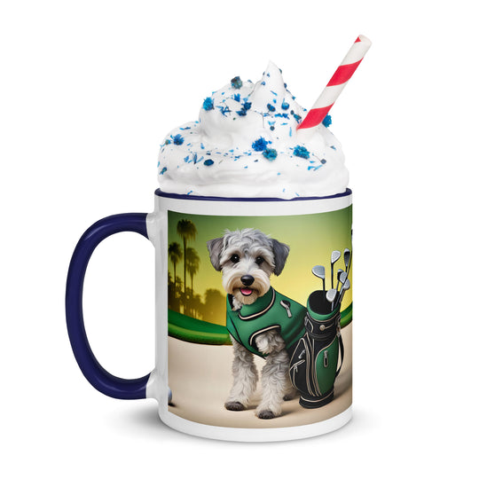 Schnoodle Golfer- Mug with Color Inside v13