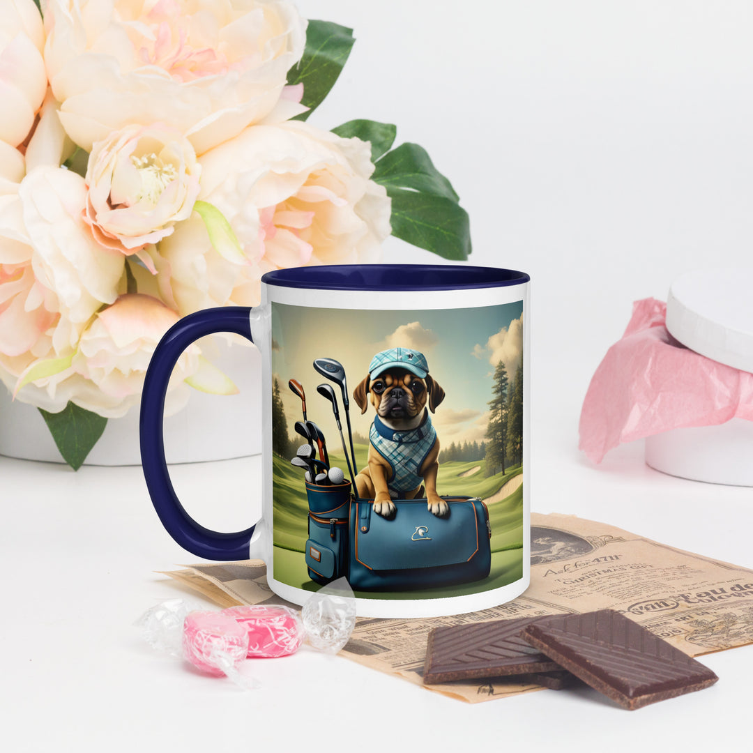 Puggle Golfer- Mug with Color Inside v2