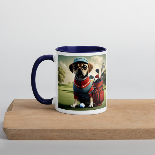 Puggle Golfer- Mug with Color Inside v3