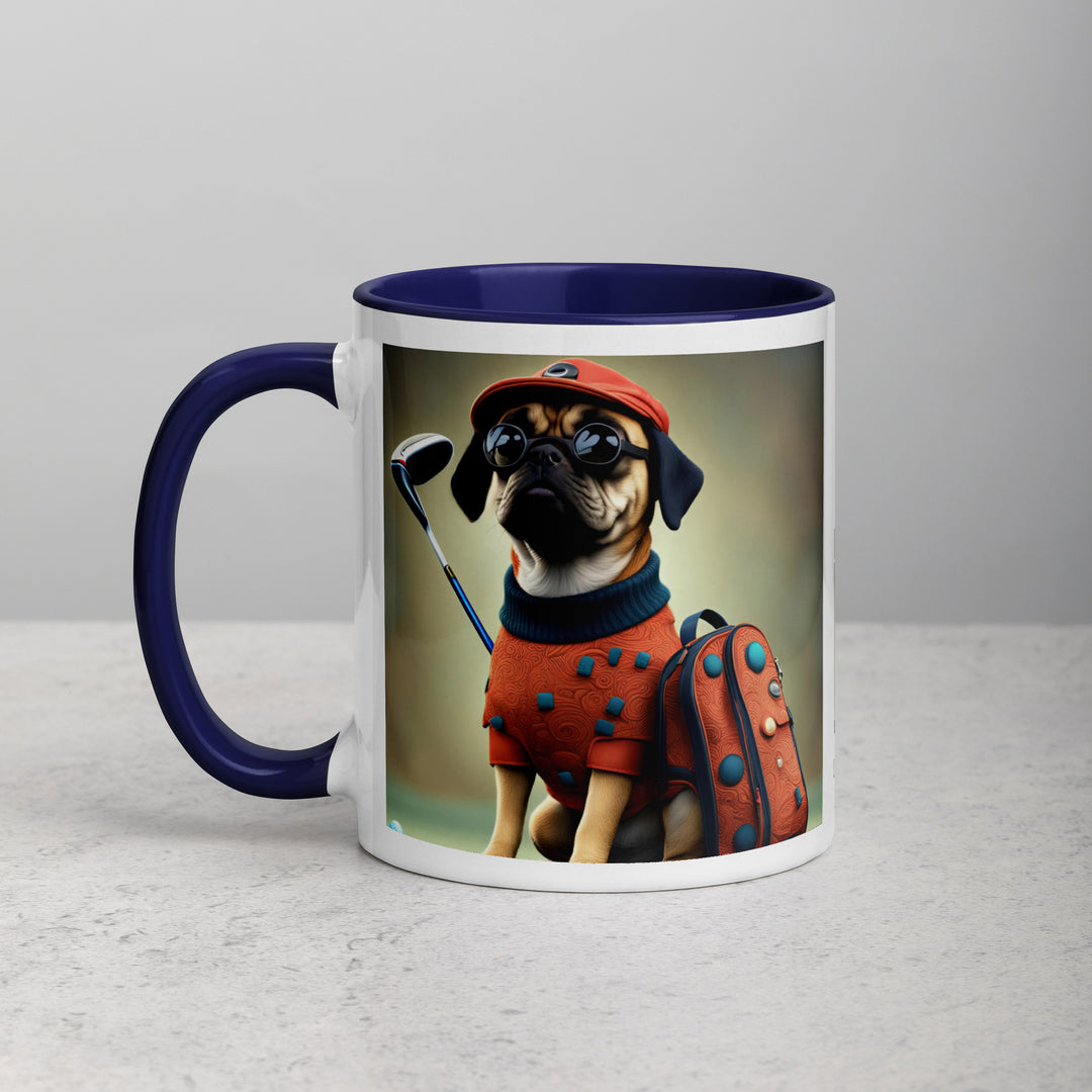 Puggle Golfer- Mug with Color Inside v4