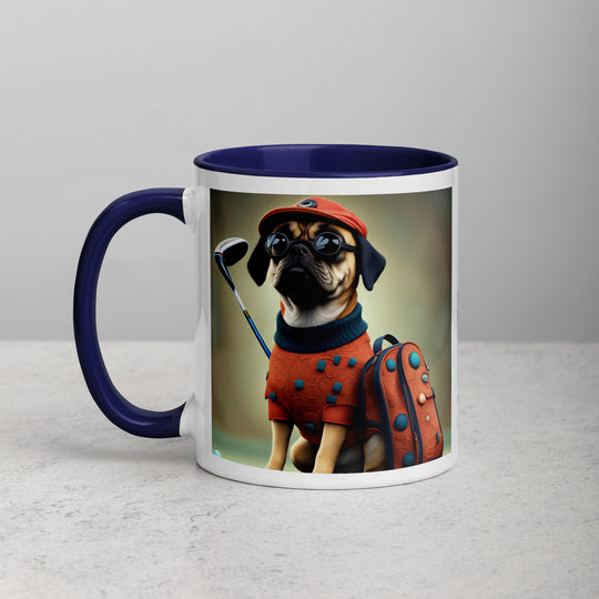 Puggle Golfer- Mug with Color Inside v4