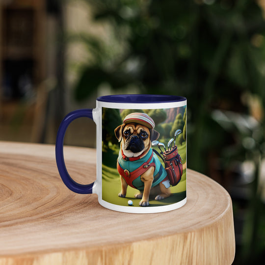 Puggle Golfer- Mug with Color Inside v5