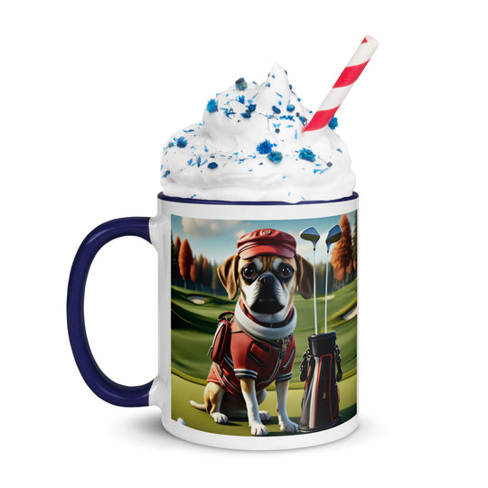 Puggle Golfer- Mug with Color Inside v6