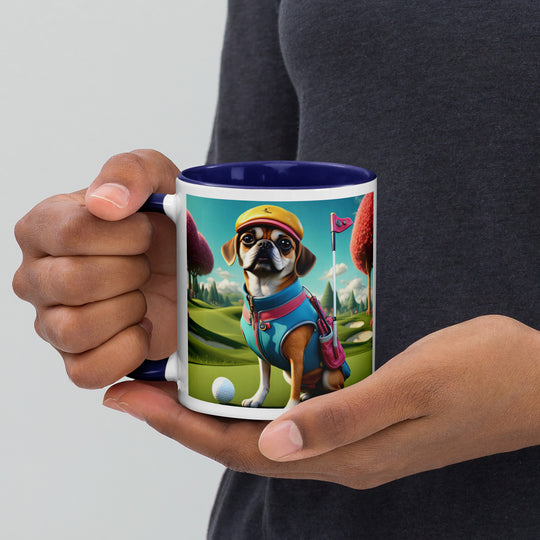 Puggle Golfer- Mug with Color Inside v8