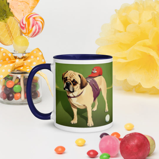 Puggle Golfer- Mug with Color Inside v12