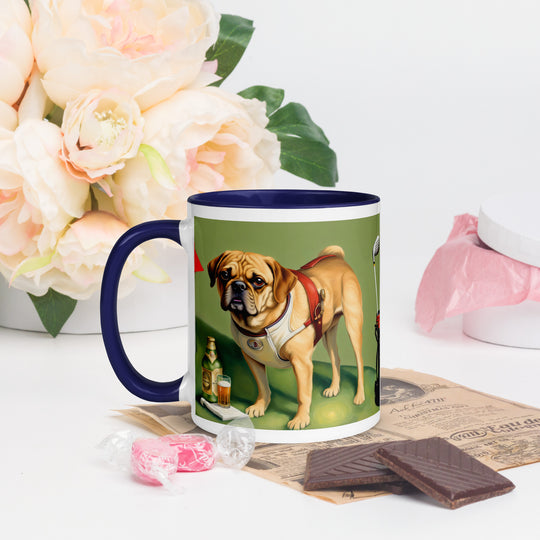 Puggle Golfer- Mug with Color Inside v15